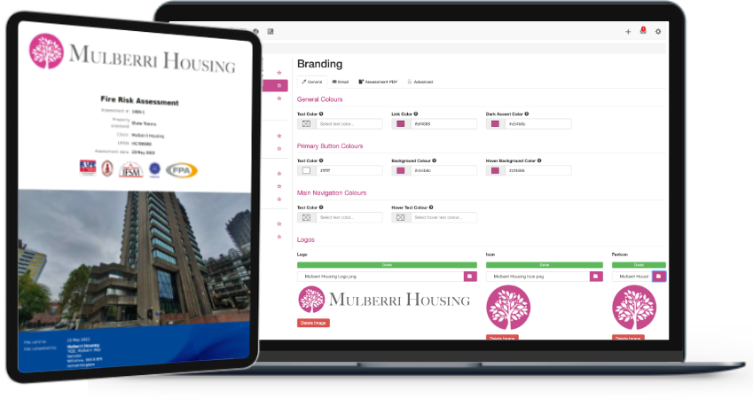 Custom White Labelling and Branding for risk assessors and contractors