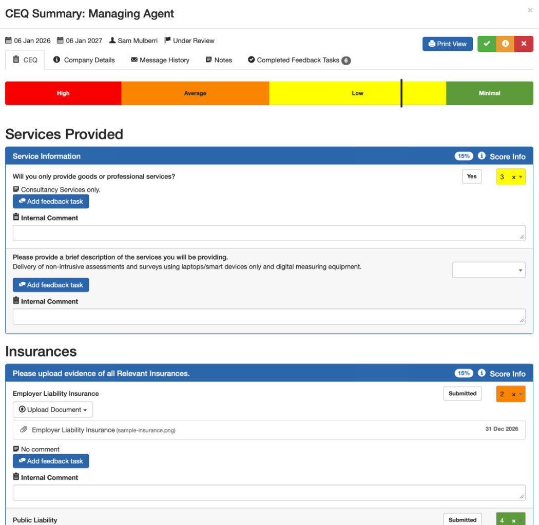 Release 4.9.0 - Contractor Evaluation Questionnaire Enhancements